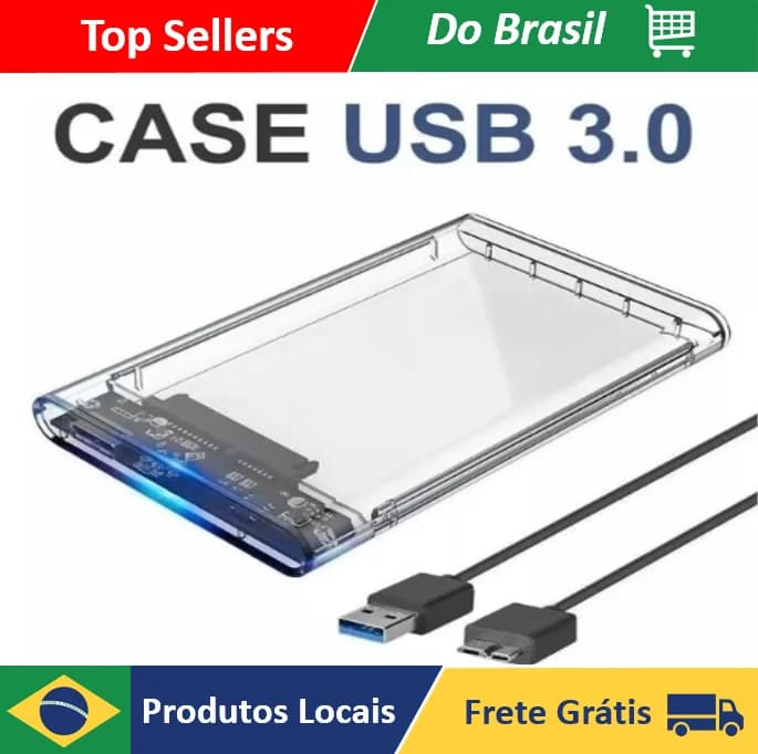 Case Hd Externo 2.5 Notebook Usb 3.0 compativel Ps4 Xbox One Pc 6gbps