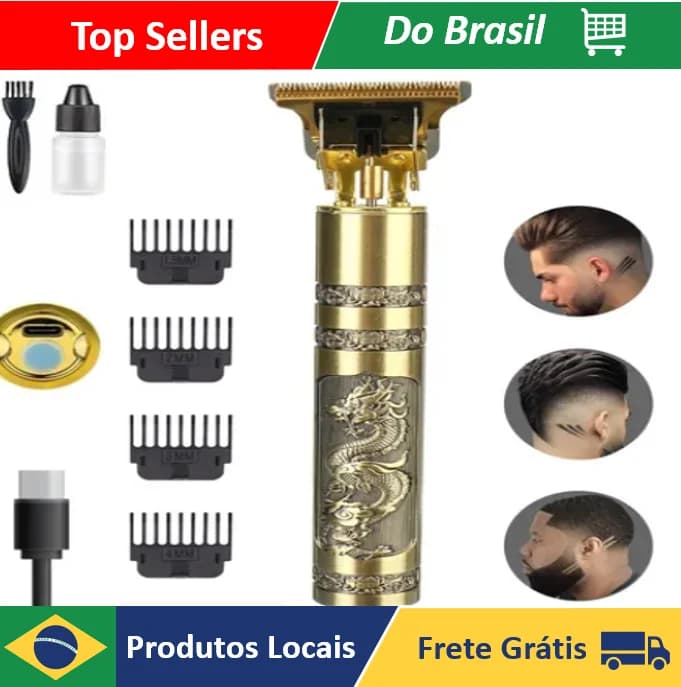 Maquininha Barbeador De Cabelos Clipper Eletrico Dragão- Neverdie Store