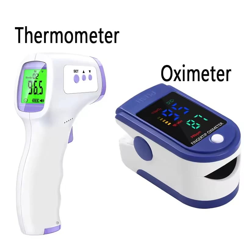 1pc testa temperatura arma termômetro infravermelho portátil, pistola de temperatura doméstica, termômetro sem contato/oxímetro de pulso de dedo