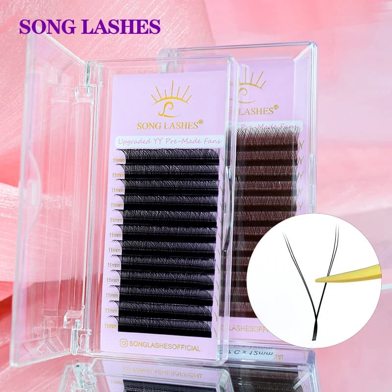 SONG LASHES Extensões de Cílios em Forma de Y Pré-Montadas para Salão, Cílios Individuais, Curvatura C D DD, Cílios 2D YY, Cílios em Forma de Y