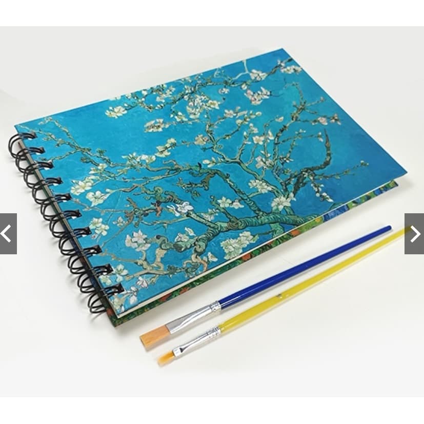 Caderno sketchbook para AQUARELA dupla capa dura 50 páginas caderno de desenho van Gogh