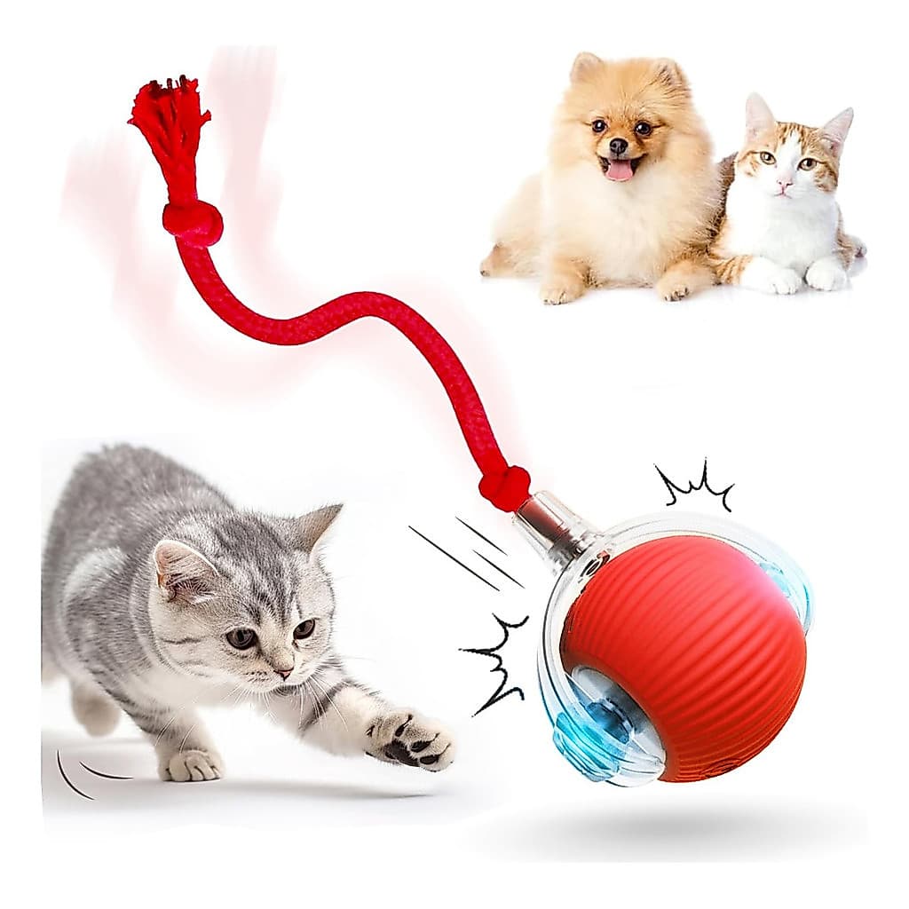 Bola Brinquedos De Rolamento Automático Cauda Do Falso Recarregável Bola Inteligente Gato Interativo