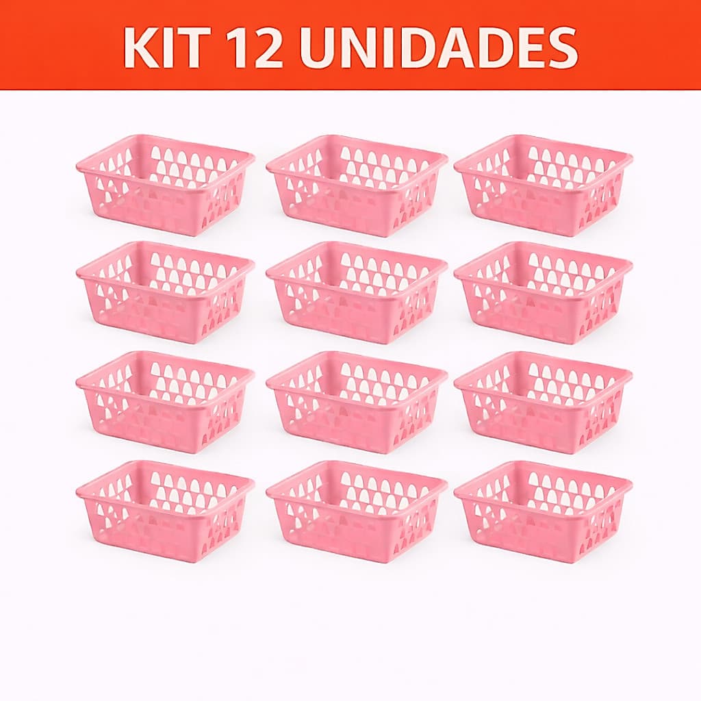Kit Cestos Organizador Cestinho Multiuso Gaveta Escritorio Clinica