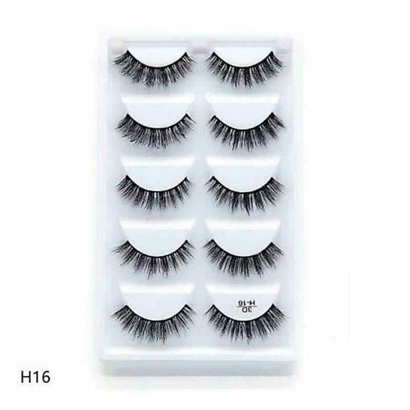 cilios posticos 3D H16 cartela com 5 pares