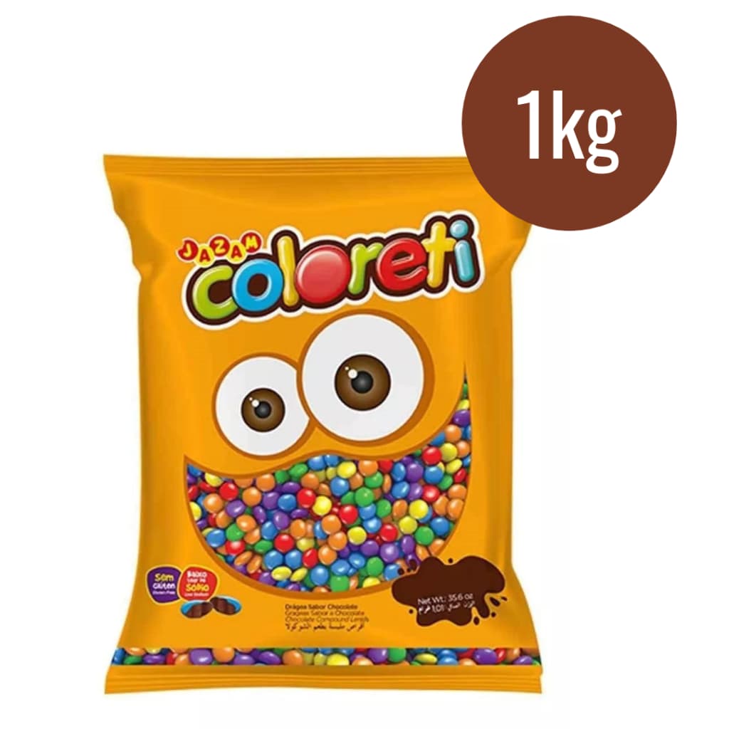 Confete de Chocolate Coloreti Sortido 1kg | Jazam Colorido e Crocante!