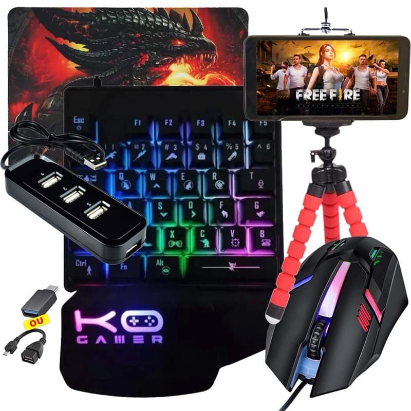 Kit Teclado Gamer para Celular - Compatível com Vários Modelos, Completo (Com Todos Acessórios) e com Entrega Rápida