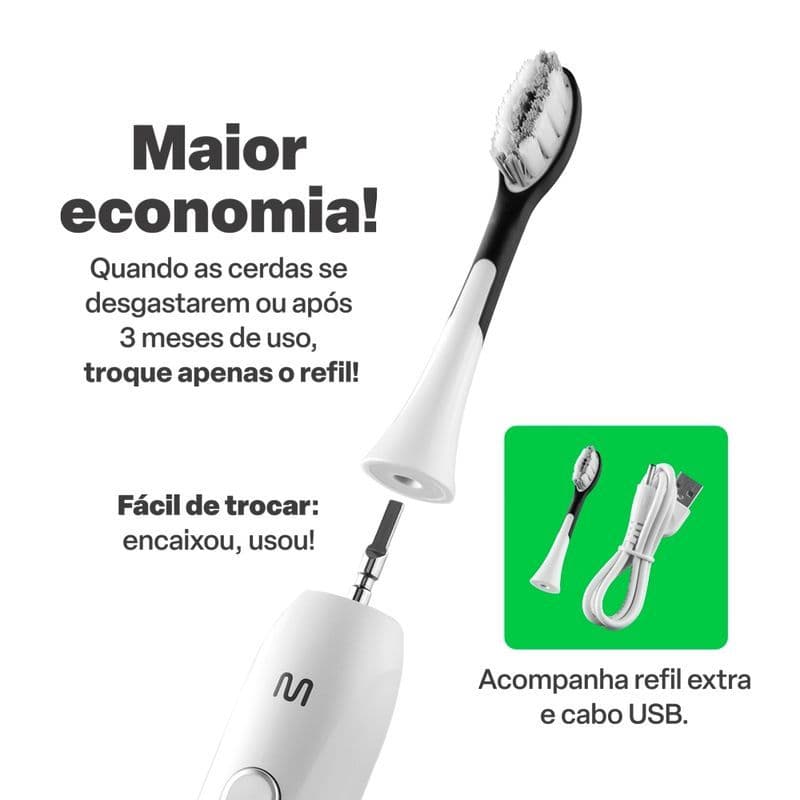 Escova elétrica sônica adulta Clean Pro 31K Recarregável Multi Saúde - HC112 - Multi