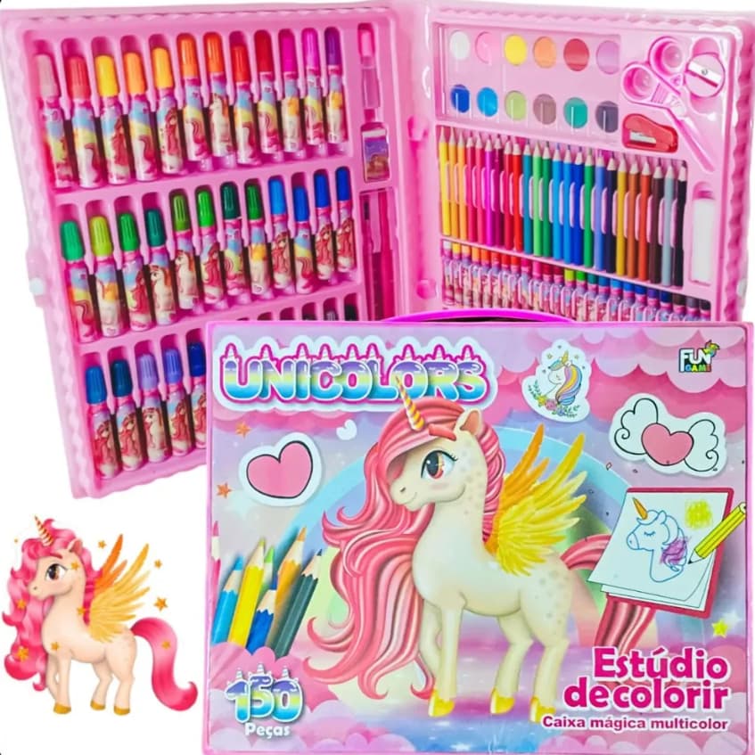 Maleta de Pintura Infantil 150 Peças Kit Artístico Completo