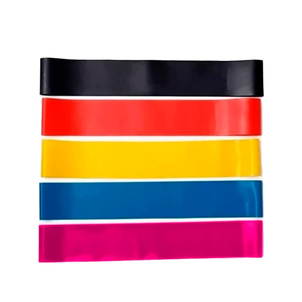 Kit 5 Faixa Elástica Super Mini Band Para Treino Exercícios Funcional Aerobico