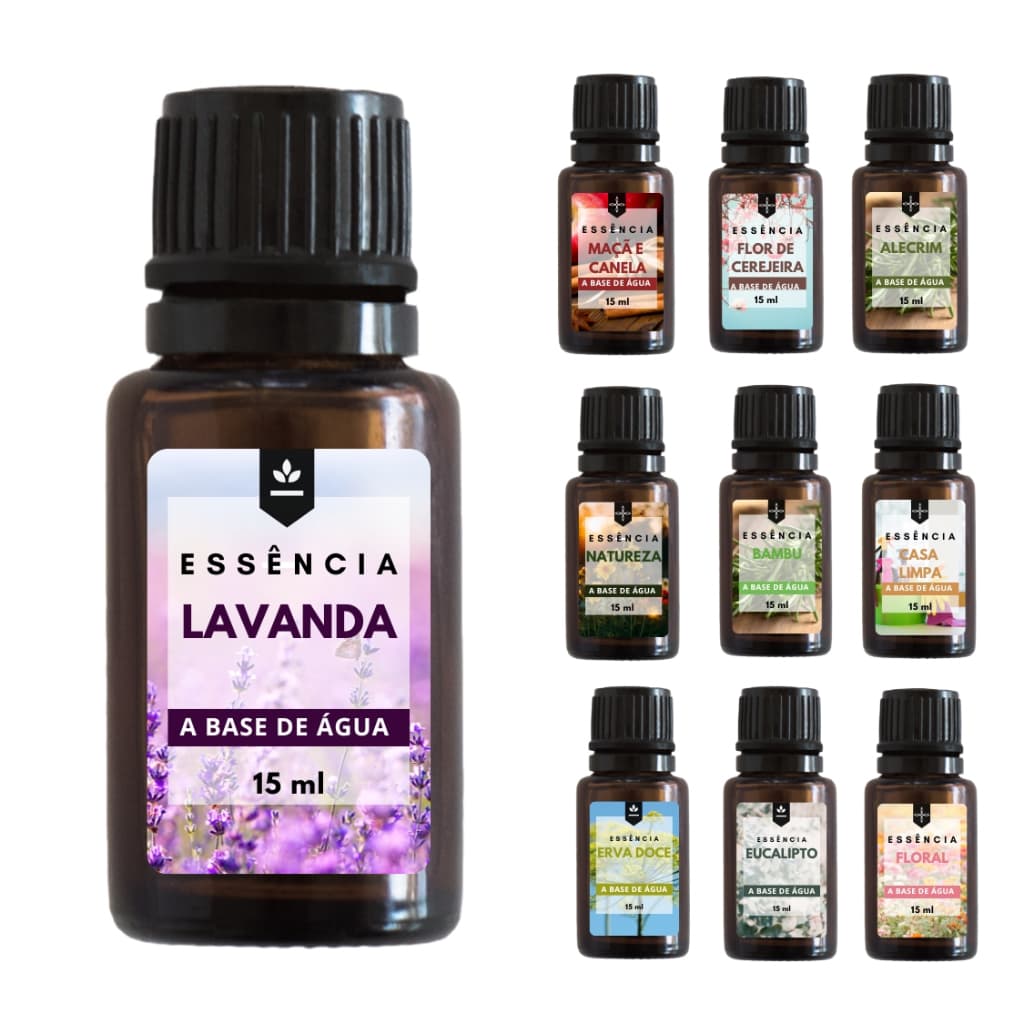 Super Kit 10 Essências Para Umidificador Aromatizador e Difusor Elétrico 15ml