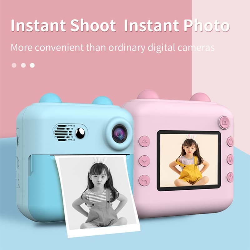 Câmera De Impressão Instantânea Para Crianças Vídeo Fotografia Digital Fotográfica Toy Mini Impressora Térmica Boy Girls