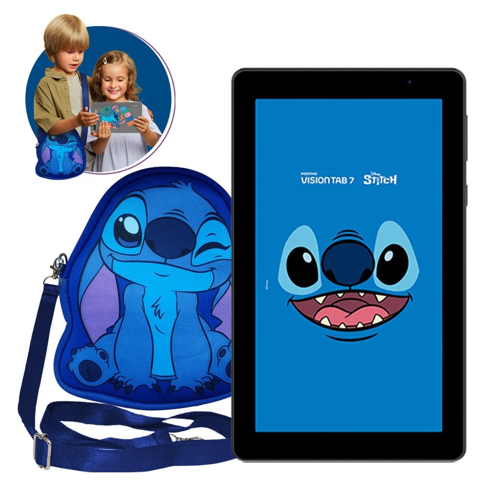 Tablet Vision TAB 7 Stitch + Capa e Bolsa - Octa-Core 3GB RAM 64GB Android 14 Go Wi-Fi IPS Positivo
