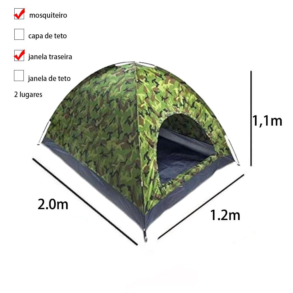 Barraca Camping 2 Lugares Colorido Barraca De Acampamento Adulto 2 Pessoas Camuflado