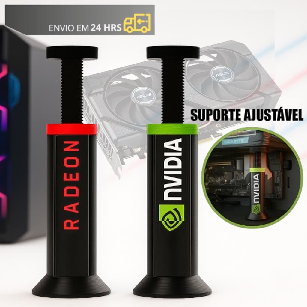 Suporte para Placa de Vídeo GPU Ajustável Nvidia e Radeon Universal