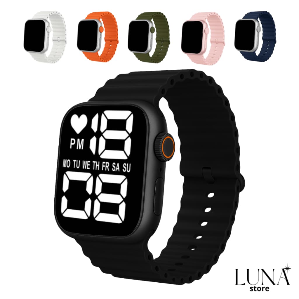 Relógio Digital LED de Pulso Esportivo Unissex Ajustável Silicone