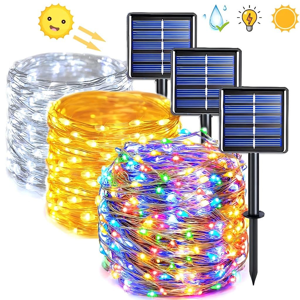10M/20M LEDs Solar Luzes Corda Lâmpada Ao Ar Livre De Fadas À Prova D'água árvore de natal （luzes de Natal） disponíveis