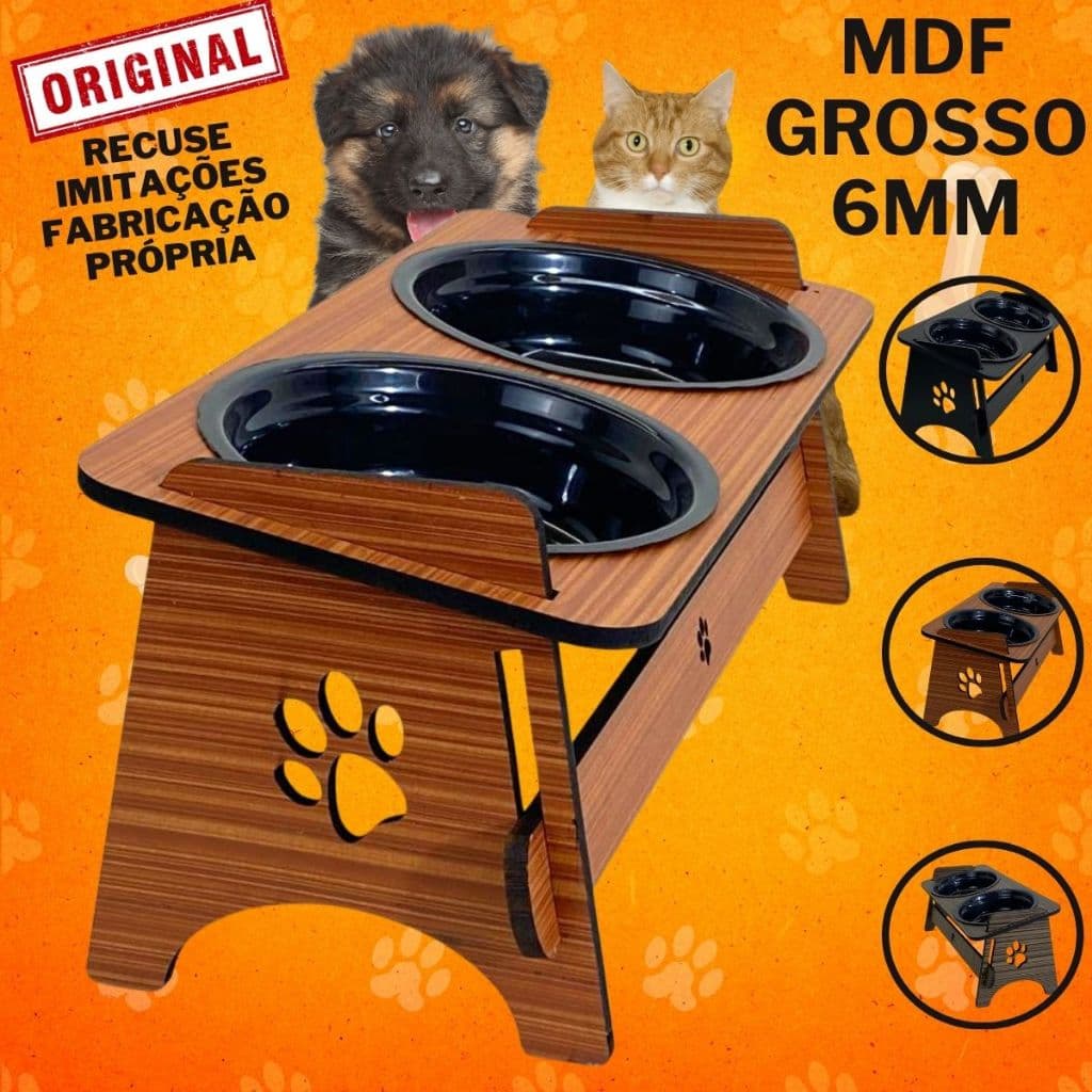 Comedouro Bebedouro Pet Suspenso Para Cães e Gatos Elevado Com TAMPAS