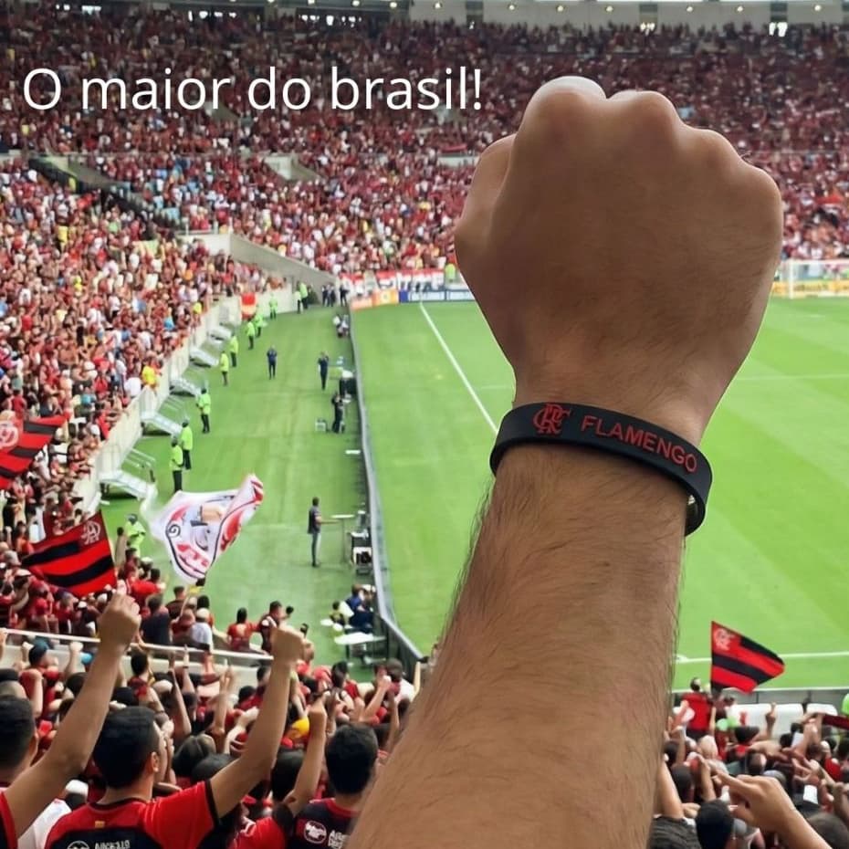 Pulseira de Time Preto e Vermelho Torcedor O Maior do Brasil