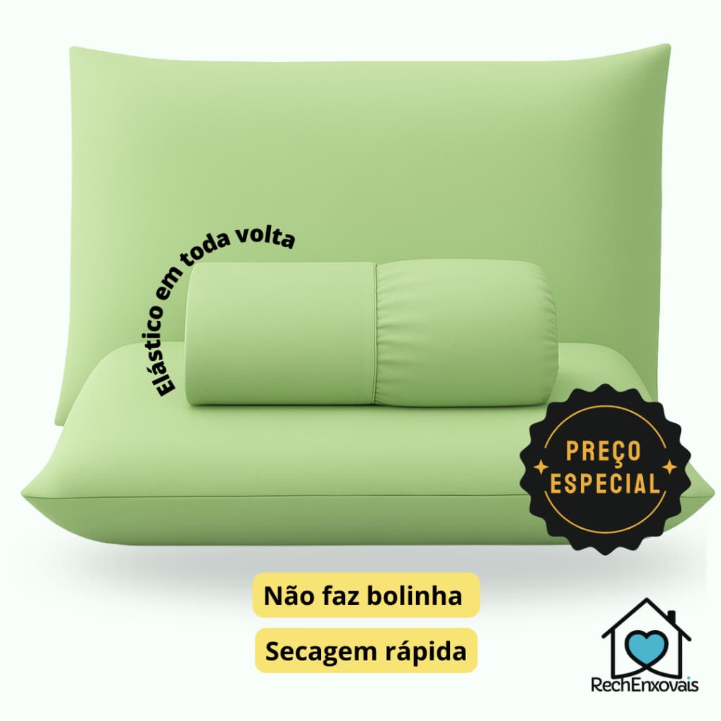 Jogo de Lençol Cama Box 3 Peças com Elástico Liso - Promo de