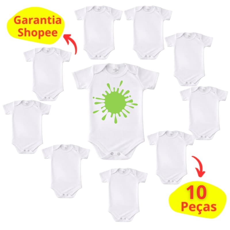 Kit 10 Peças Body Bebê Branco Canelado Algodão | Perfeito para Lembrancinha e Revenda Pintura Artesanato Estamparia