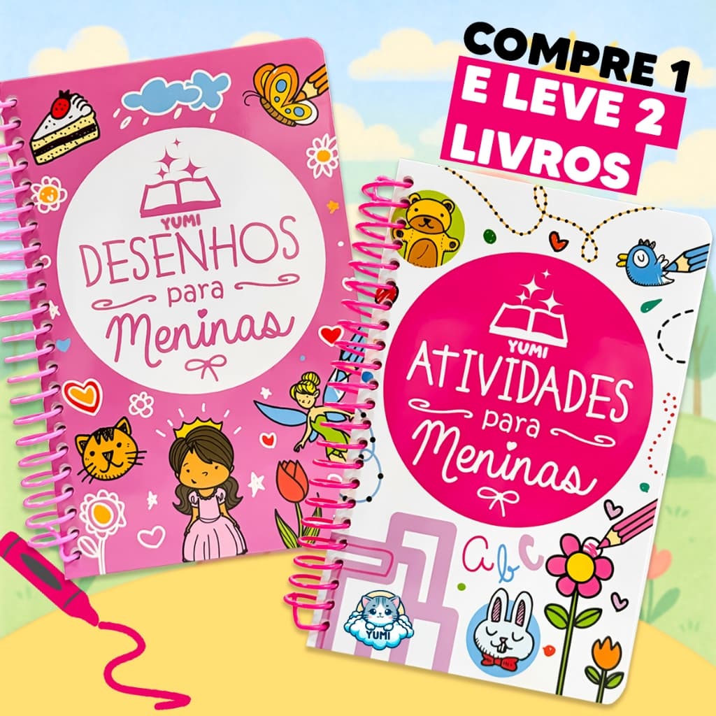 Kit 2 Livros Desenhos e Atividades Para Meninas Livro De Pintura Desenhos Para Colorir Rosa