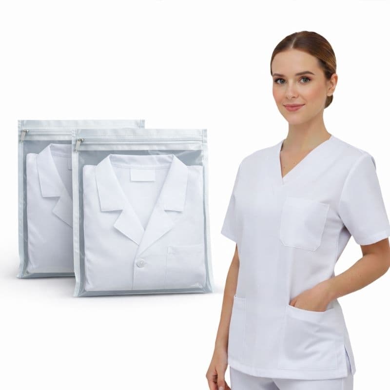 Saquinho Multiuso Porta Jaleco | Hospitalar Enfermagem Scrub com Zíper