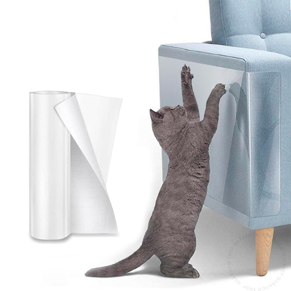 Adesivo Transparente 1 2 3 ou 4 Rolos Filme Anti Arranhão Protetor Sofá Gato Pets Arranhador