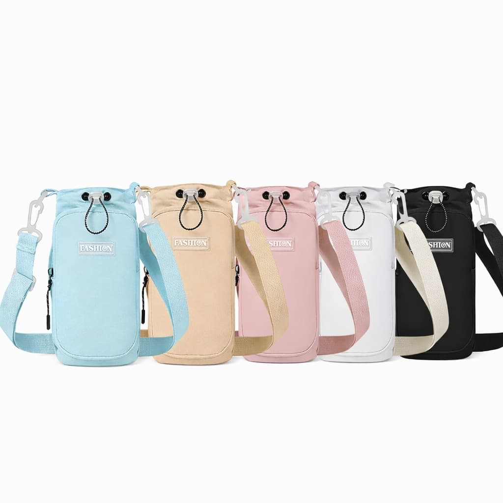 Bolsa Transversal Feminina com Cordão Seis Cores Disponíveis Material em Nylon, Tamanho Único Estilo Versátil e Simples