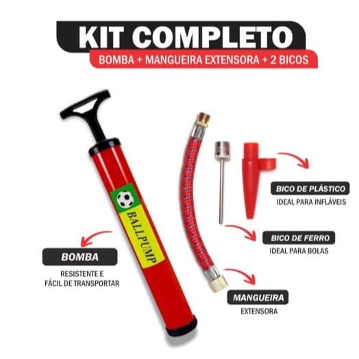 Bomba De Ar Ballpump Para Inflar/encher Bola Futebol Volei