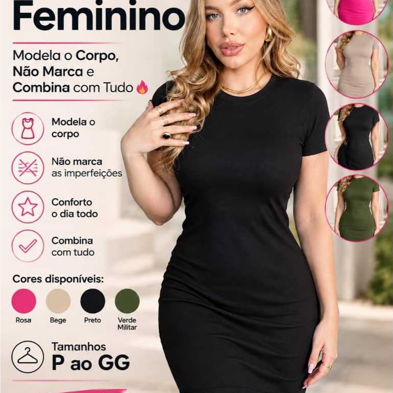 Vestido Feminino | Modela o Corpo, Não Marca e Combina com Tudo