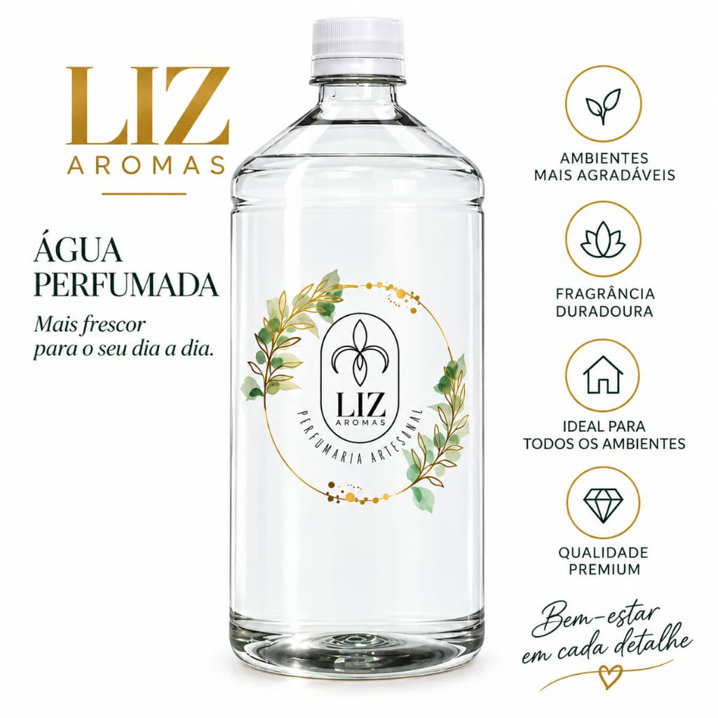 Refil 1 litro Água perfumada para ambiente e lençol