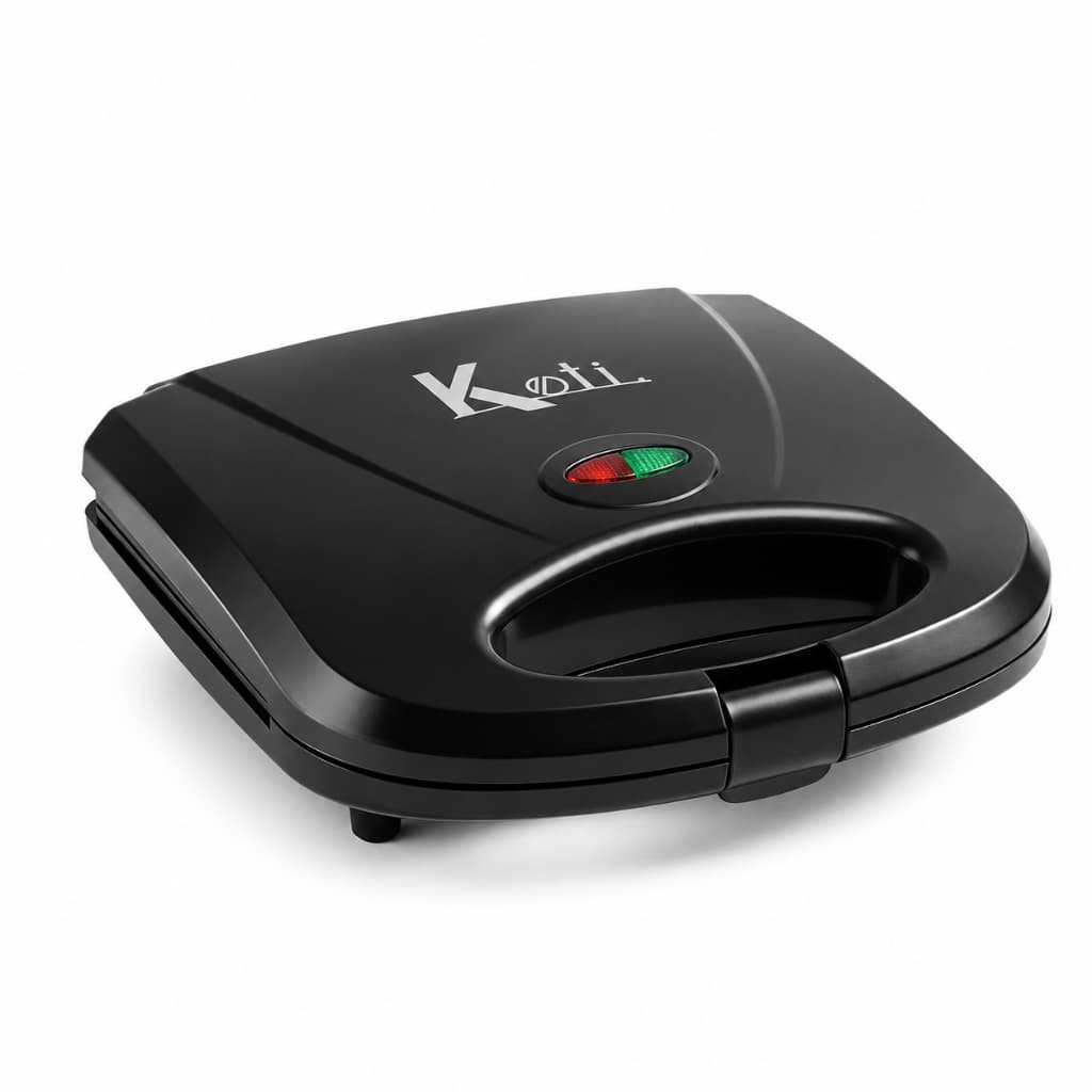 Sanduicheira Grill Elétrica 750W Antiaderente Koti Preta Faz 2 Sanduíches Rápido 110V ou 220V