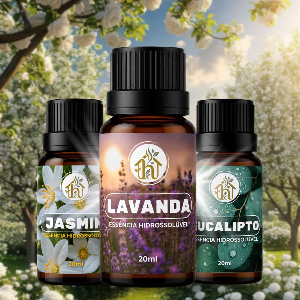 Kit 3 Essência Concentrada 20ml para Difusor Elétrico, Umidificador e Aromatizador Perfumado