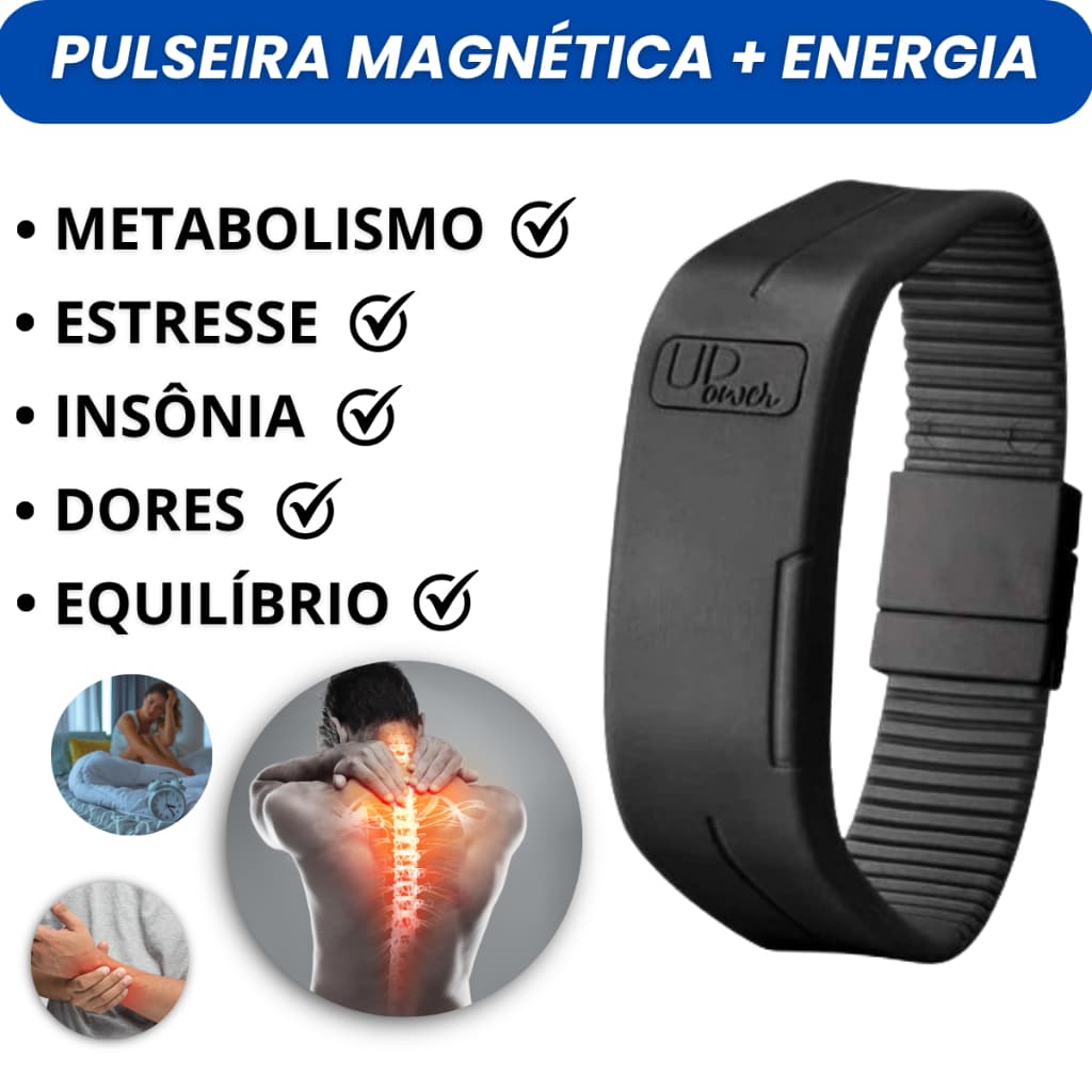Pulseira Magnética Up Power Original C/imãs De Neodímio