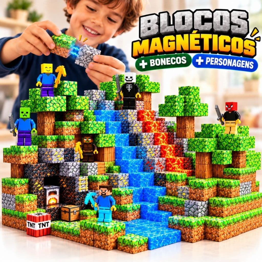Blocos Magnéticos De Montar Construção Mine Cubo Construção Brinquedo Educativo Para Crianças