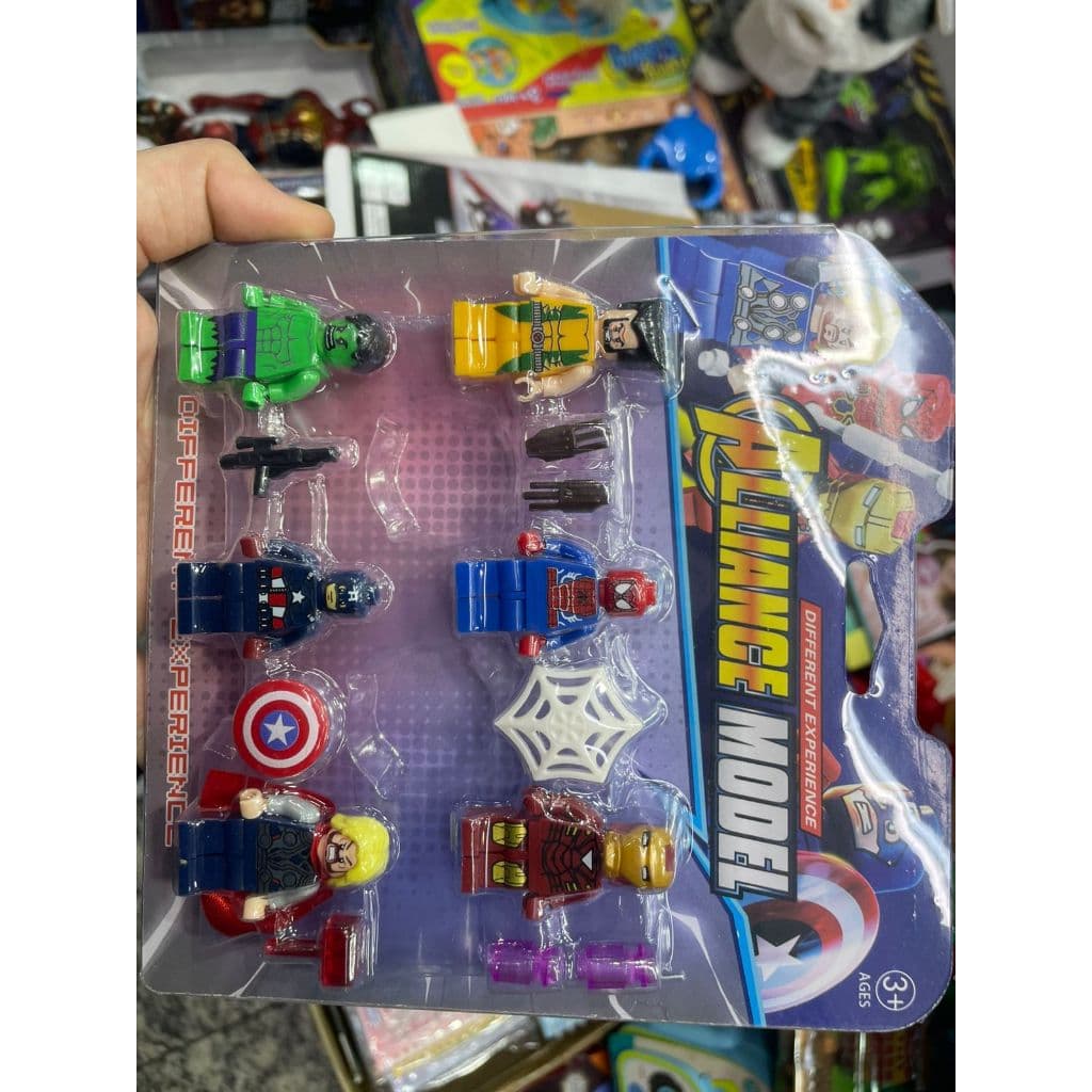 Bonecos Heróis Estilo Lego Kit Completo 6 Personagens Crianças