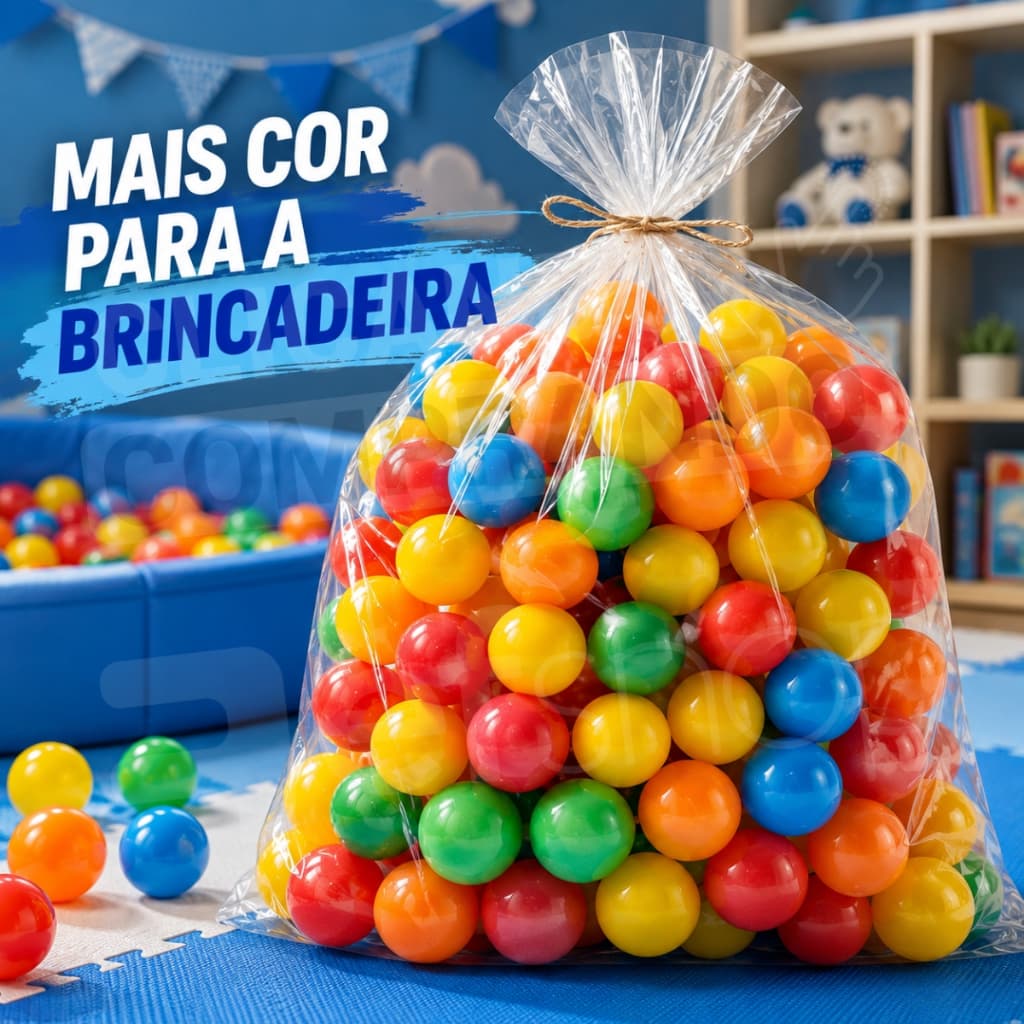 Bolinhas Coloridas para Piscina Kit 25 à 100 Unidades