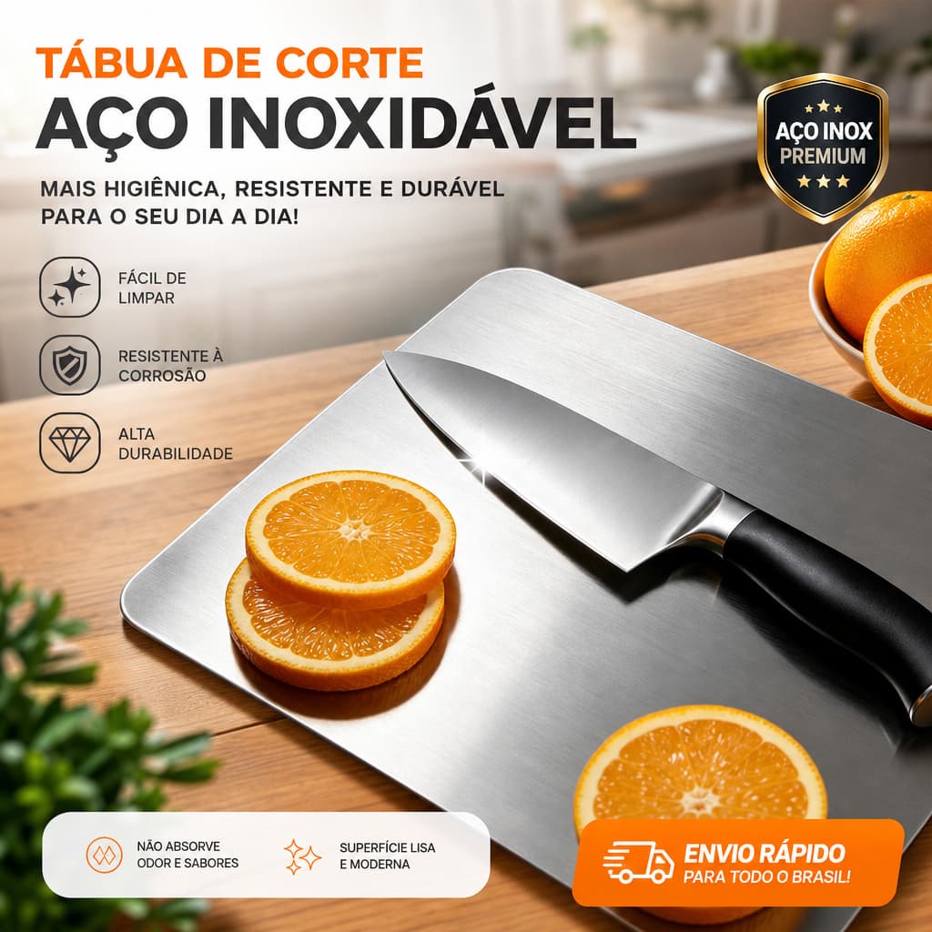 Tábua De Corte De Aço Inoxidável Resistente À Corrosão Com Alça Fácil De Limpar Para Carnes E Legumes