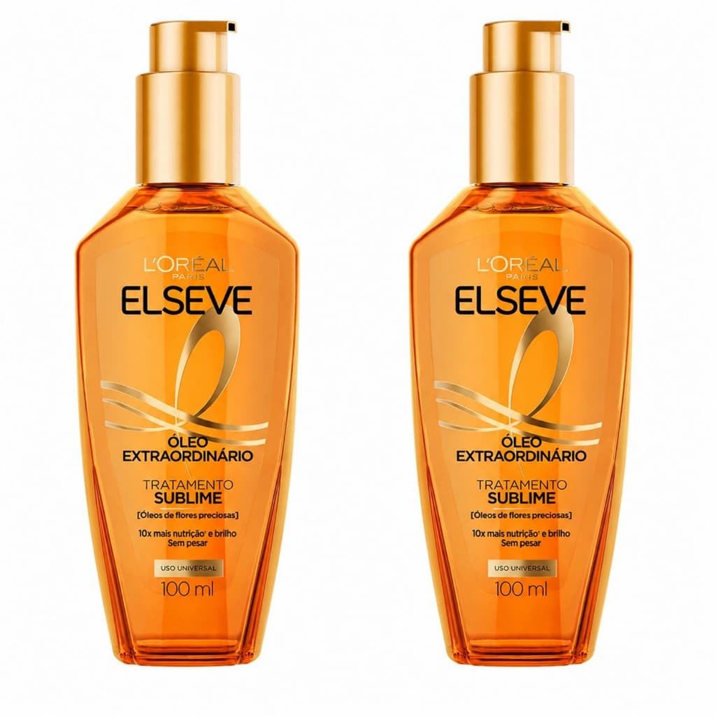 Kit 2 Óleos Extraordinário Elseve 100ml Nutrição Profunda e Anti-Frizz