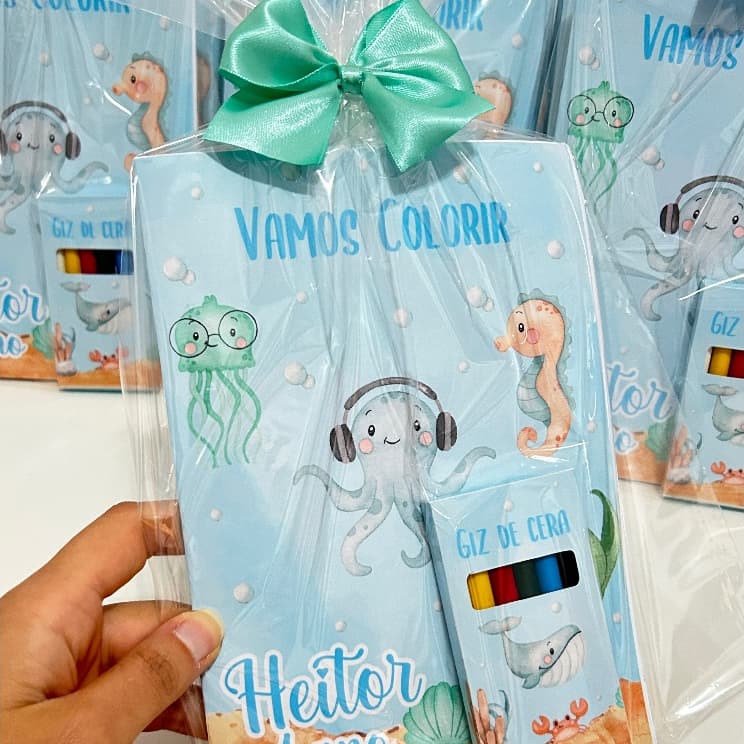 Kit Pintura Fundo do Mar Lembrancinha Infantil