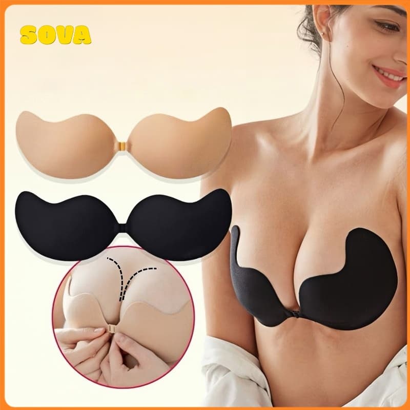 Sutiã Adesivo Push up Invisível Sem Alças para Mulheres Reutilizáveis Com Capas de Mamilo para Vestidos Sem Costas