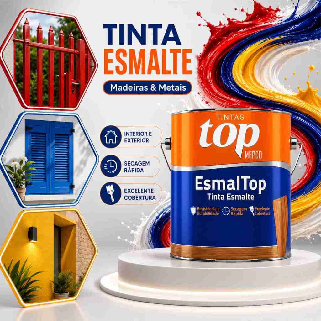 Esmalte Sintético MEPCO 900ml – Tinta para Metal e Madeira com Alta Resistência e Ótima cobertura