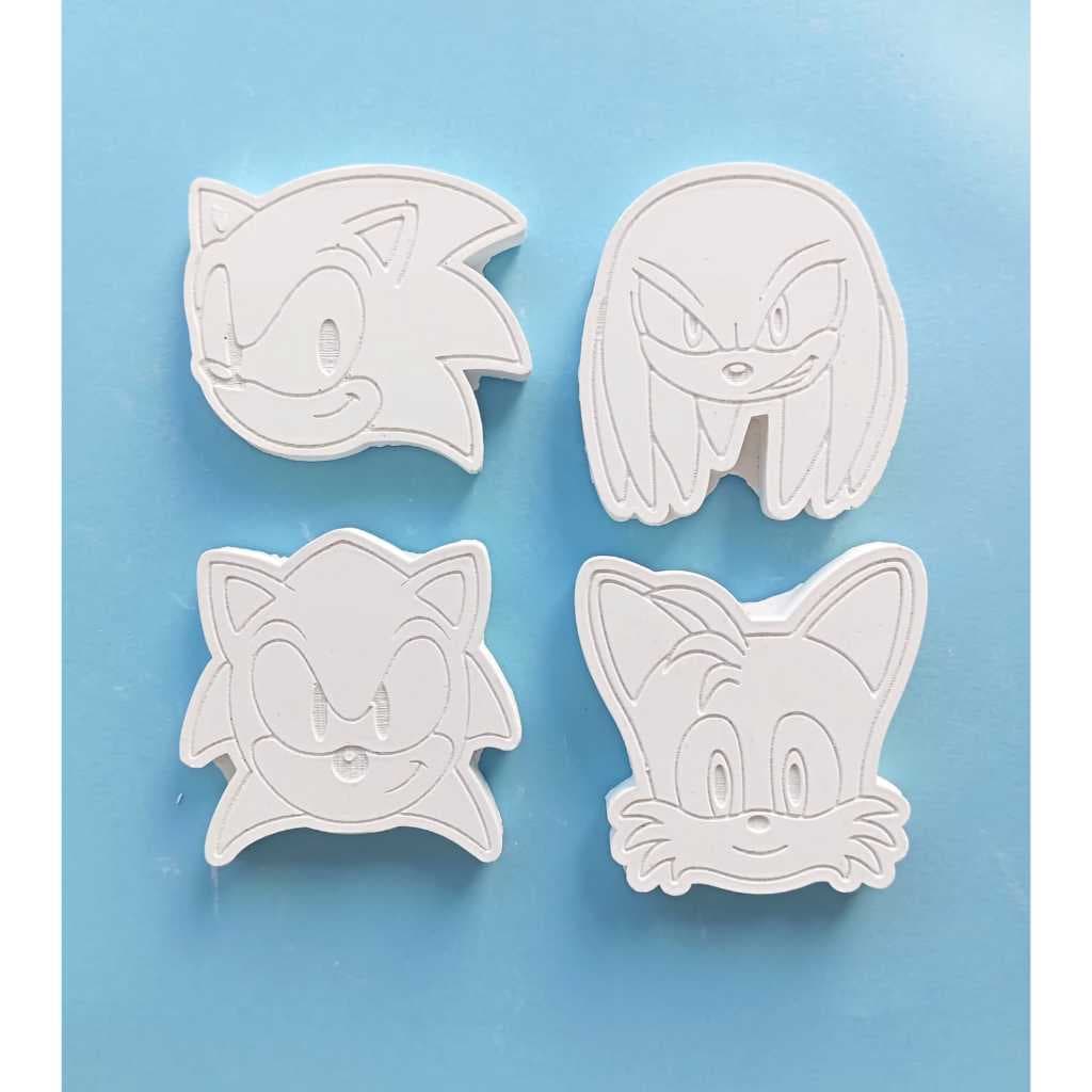 Kit gesso SONIC para pintura infantil,artesanato,lembrancinha,recreação,diy,oficinas criativas,presente,aniversario,fest