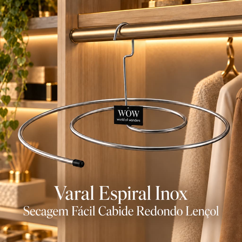 Kit 2 Varal Espiral Inox Secagem Fácil Cabide Redondo Lençol — imagem 2