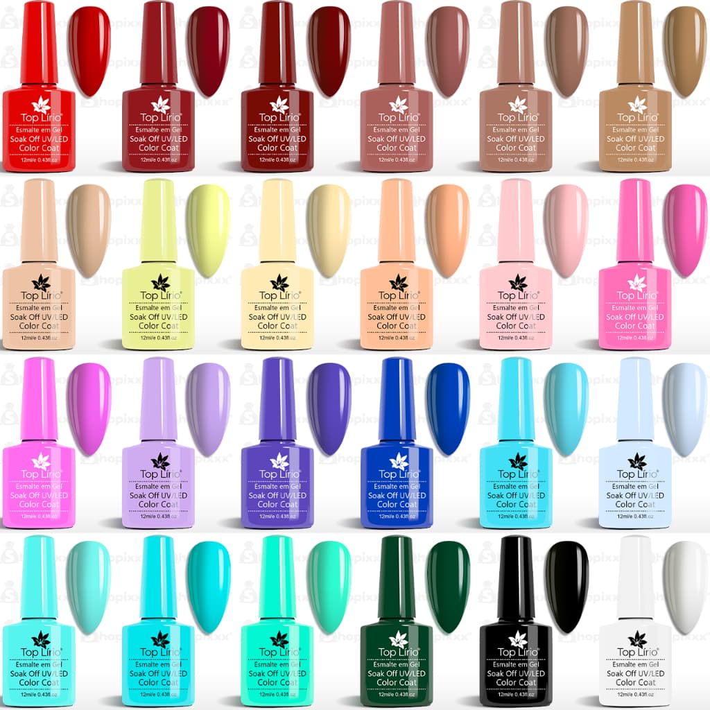 24 ou 10 Esmaltes Em gel Lirió De Unhas Uso Profissional Shellac Color Gel Polish Unha Acrigel Porcelana Manicure Unha