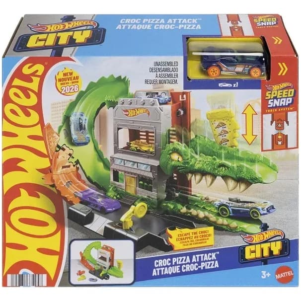 Pista Hot Wheels Ataque Crocodilo na Pizzaria - Original Mattel Hdr29