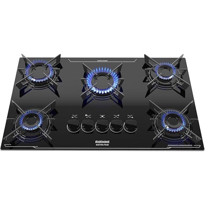 Cooktop 5 Bocas a Gás Itatiaia Electra Plus com Acendimento Automático Bivolt Preto
