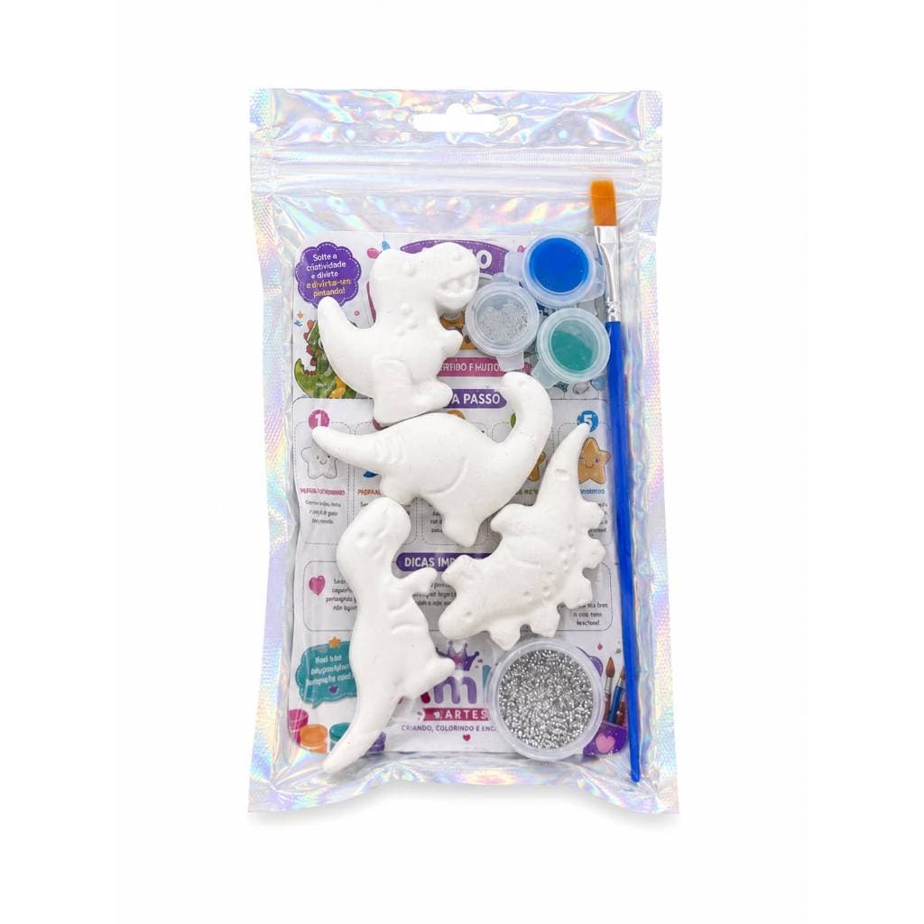 kits de Gesso para Pintura Infantil Tema Dinossauros lembrancinha festa infantil atividade entre amigos