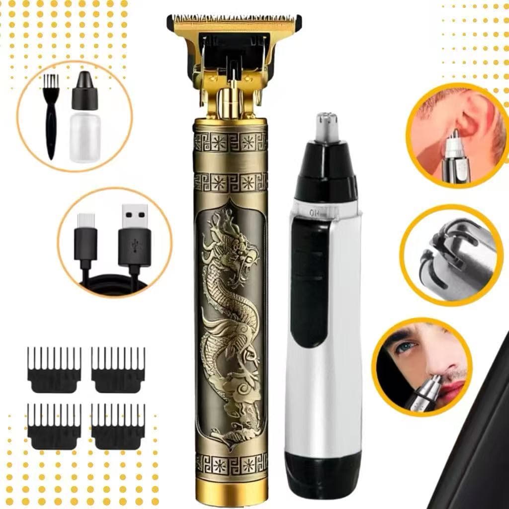 KIT cuidados masculinos - Barbeador e aparador de pelos Maquina cortar cabelo dragão