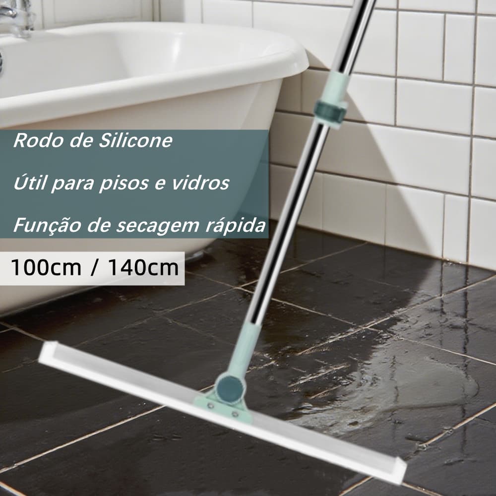 Rodo de Silicone Para Limpeza Banheiro Vassoura Mágica Rodo Tira Pelo Limpa Vidro Seca Bem Silicone Vassoura Piso Vidros